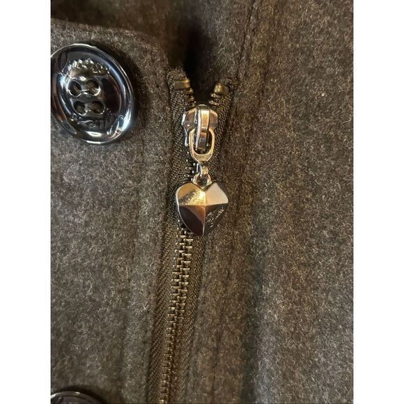 VINTAGE GUESS Wool Blend Belted Black Dress Coat Size Medium (5477) - Picture 5 of 9